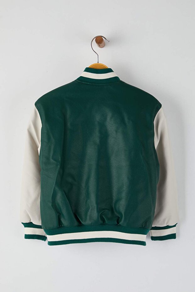 Koyu Yeşil Regular Bomber Regular Unisex Çocuk Mont TKDAW26MO00000 - 4