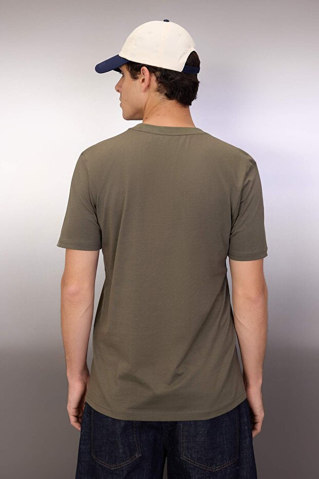 Haki Regular Fit Bisiklet Yaka Kısa Kollu Baskılı T-Shirt TMNSS20TS0984 - 4