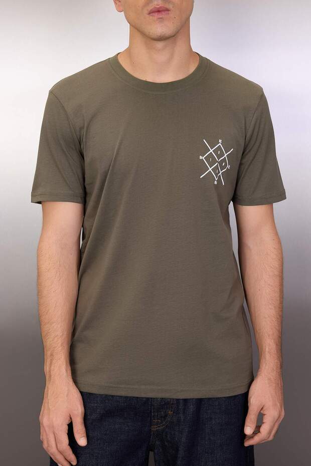 Haki Regular Fit Bisiklet Yaka Kısa Kollu Baskılı T-Shirt TMNSS20TS0984 - 3