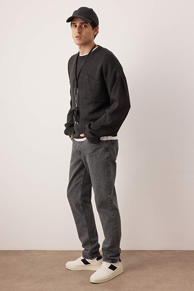 Gri Essential Fit Jeans Kot Pantolon TMNAW23JE00104 - 3