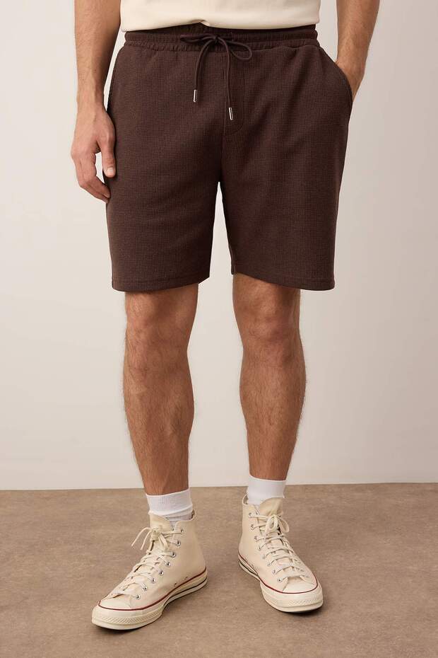 Schwarz-braune 2er-Pack Shorts und Bermudas mit regulärer/normalem Schnittstruktur TMNSS23SR00076 - 3