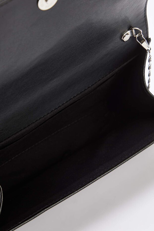 Siyah Kadın Şık Mini Boy Clutch El Çantası TAKAW26PY00011 - 8