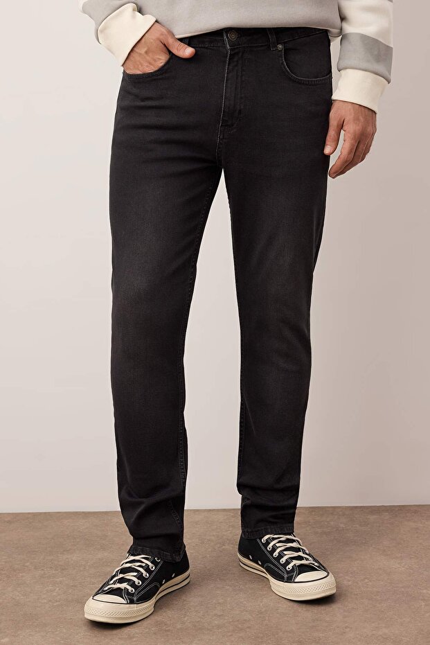 Antrasit Regular Fit Jeans Kot Pantolon TMNAW23JE00036 - 1