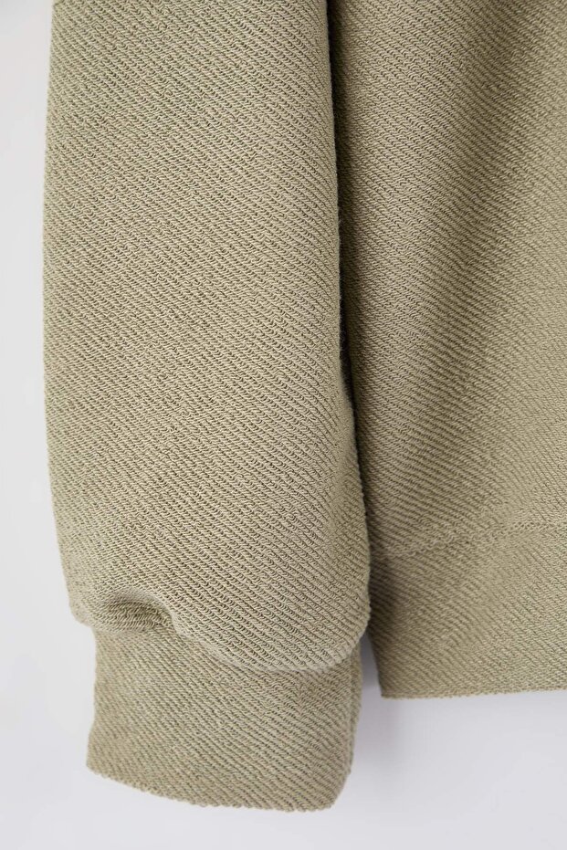 Taş Yeni Oversize/Geniş Kesim Polo Yaka Kalın Çıtçıtlı Sweatshirt TMNAW26SW00051 - 7