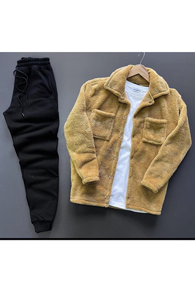 بدلة رياضية من القطيفة بمزيج سفلي مزدوج - 4