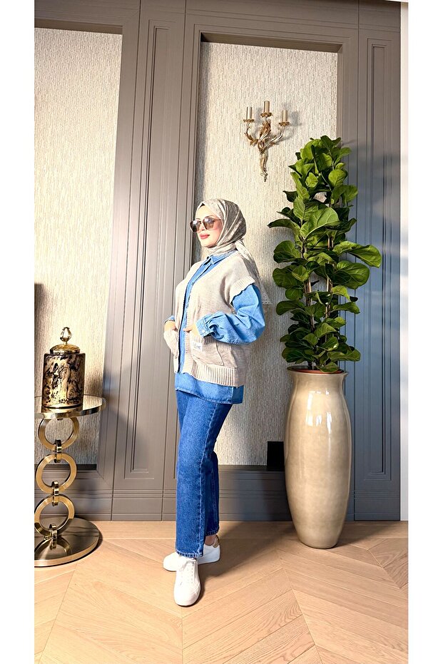 TRİKO DENIM GÖMLEK - 5