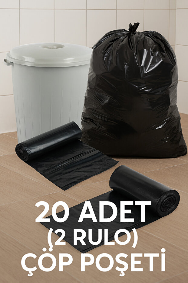 10'lu X 2 Paket Jumbo Çöp Poşeti 75x90 Endüstriye Battal Çöp Torbası - 1