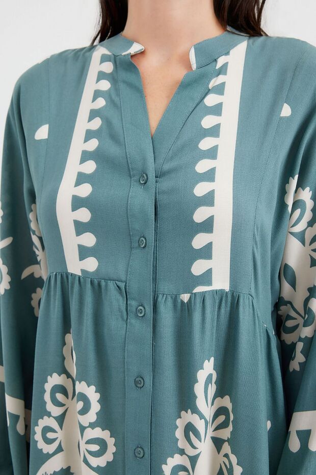 BDART Astarlı V Yaka Maxi Elbise - 4