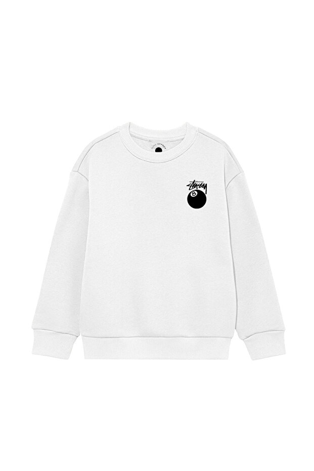 Stüssy 8 Ball 10% Cotton Oversize Unisex Sweatshirt - 0 Collar Printed Breathable