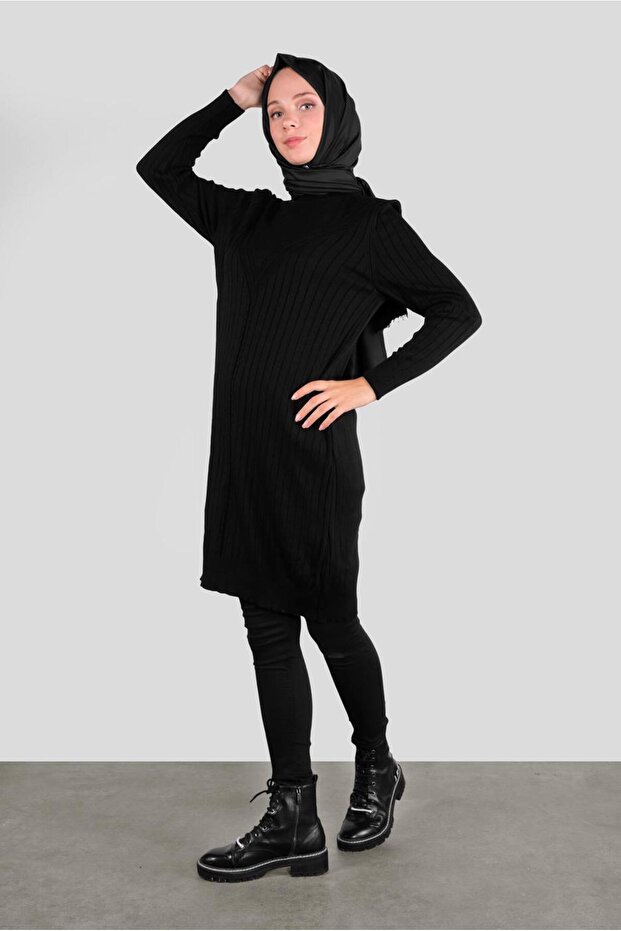 ÖRGÜ DESENLİ TRİKO TUNİK 41084 - 3