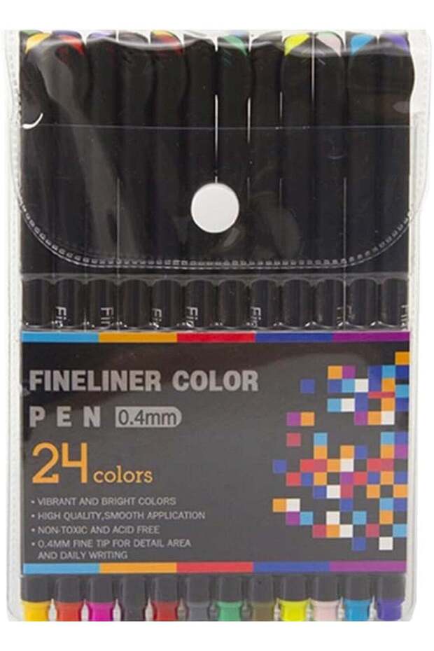 Fineliner Color Pen Set - 24 Colors (0.4mm)