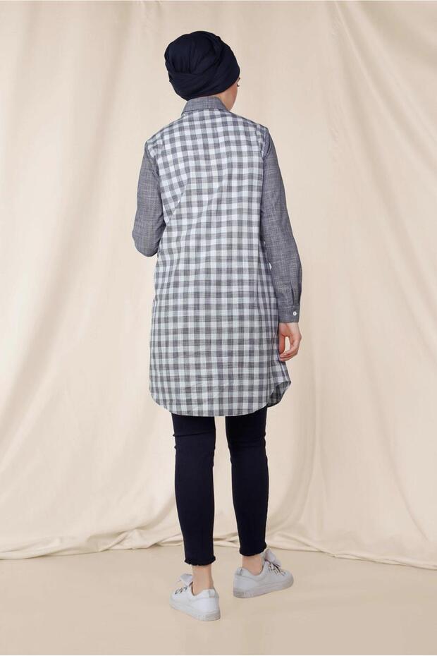 تونيك قطن منقوش مربع الشكل 4146 - 3