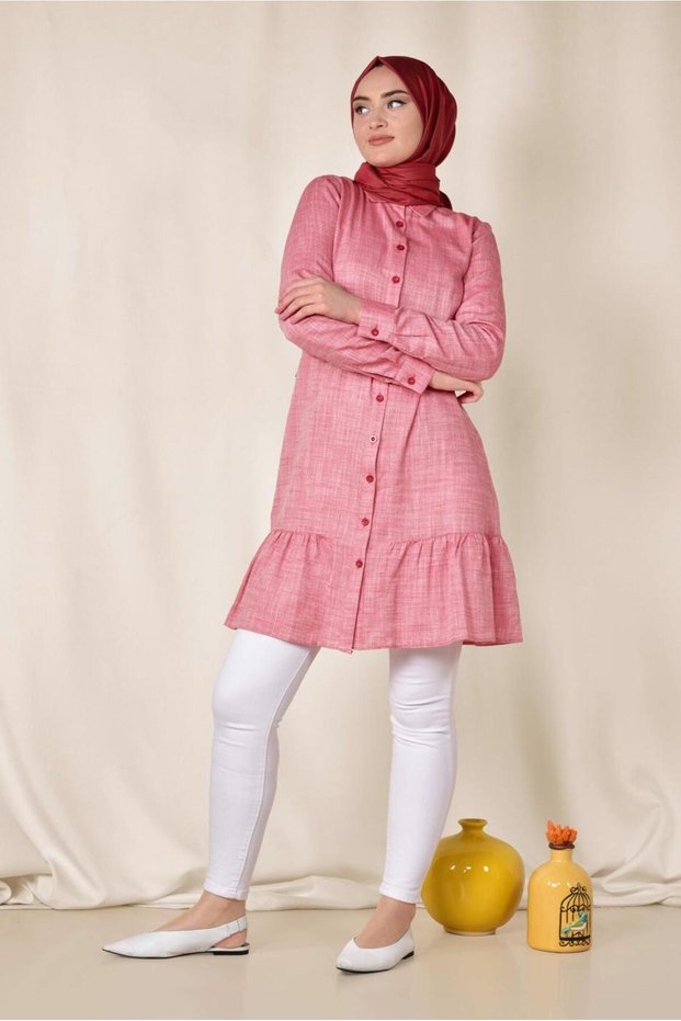 Cotton Tunic with Fluttered Skirt 4148