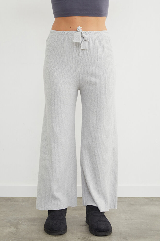 Basic Fitilli Beli Lastikli Pantolon - 5