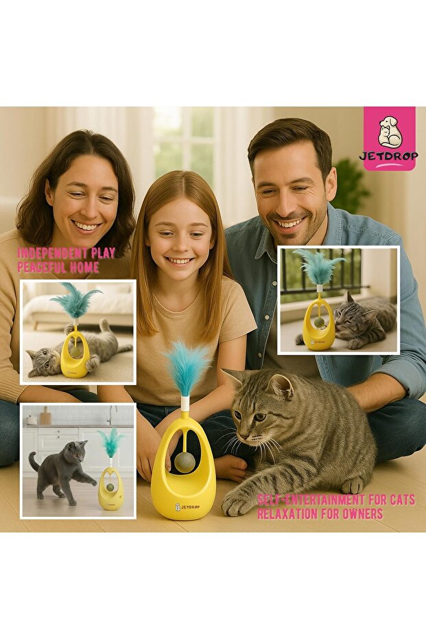 Cat Toy,Interactive Self-Righting Wobble Tumbler with Catnip Ball for Cat Exercise & Entertainment - 5