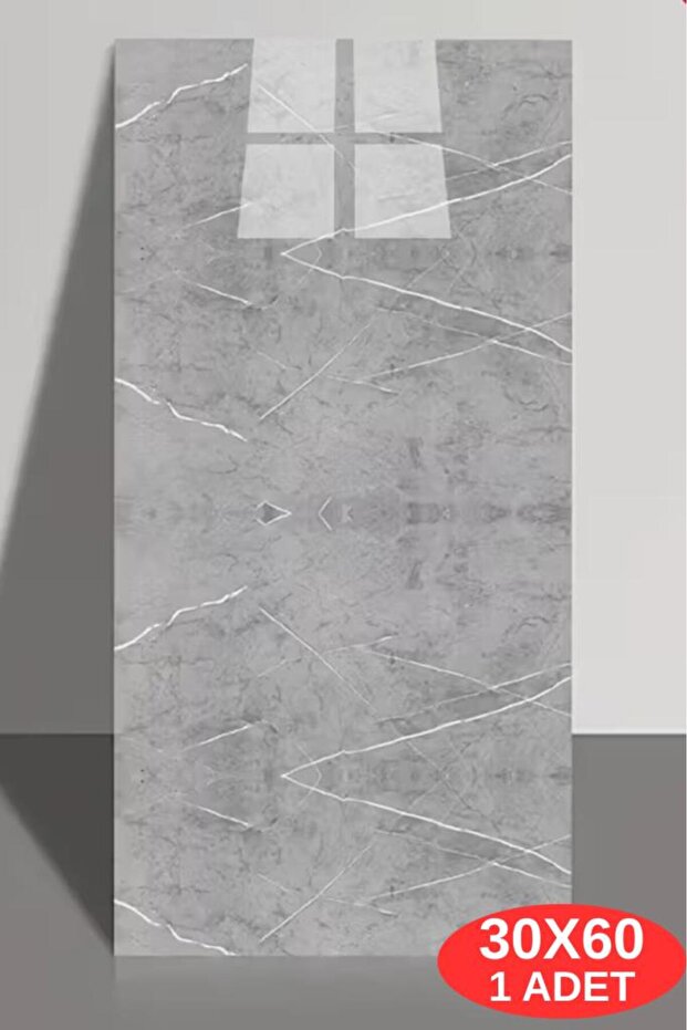 60x30cm Gri Mermer Desen Yapışkanlı Karavan Prefabrik Banyo Wc Duvar Kaplama Paneli Kağıdı TX-058 - 4