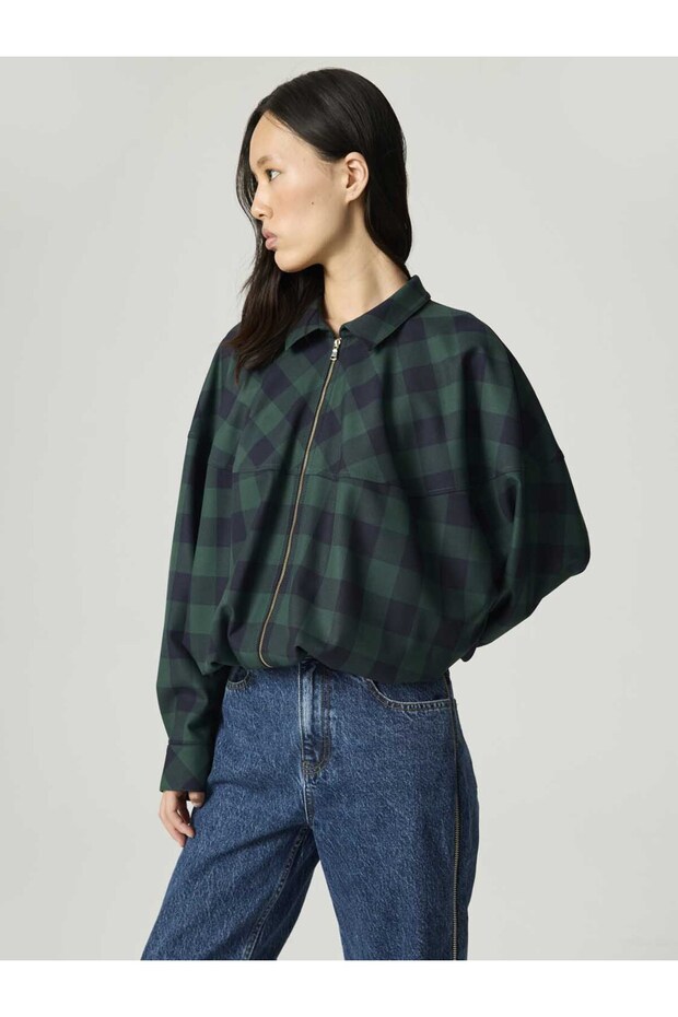 Kareli Dökümlü Ceket - 2