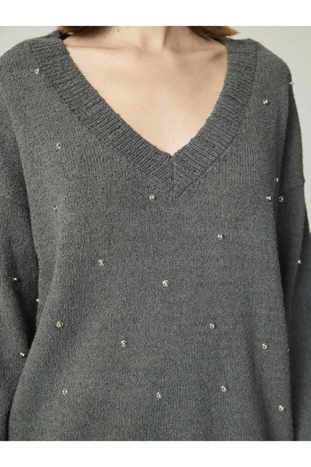 Taş Detaylı Triko - 3