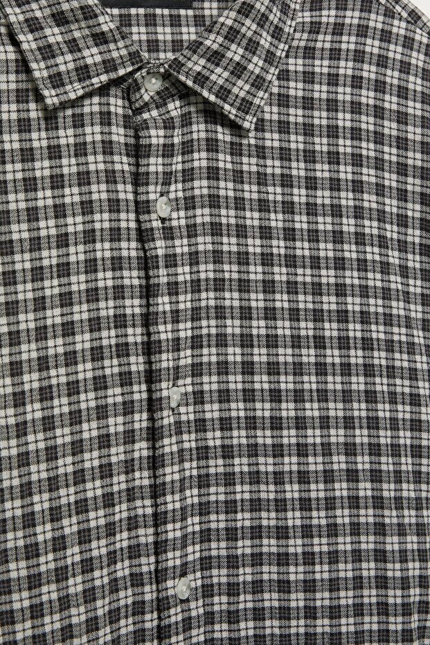 Kareli uzun kollu gömlek - 7