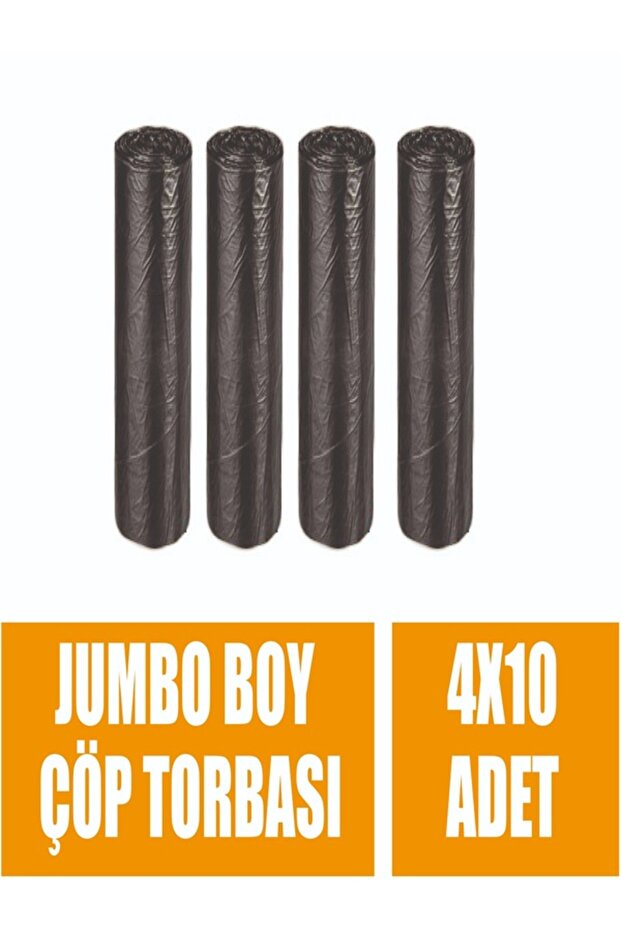 4 rulo x 10 adet Jumbo Boy Çöp Torbası 300 gr Kalın 80x110 Çöp Poşeti - 2