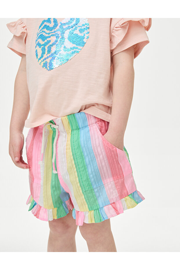 Saf Pamuklu Desenli Şort (2-7 Yaş) - 2