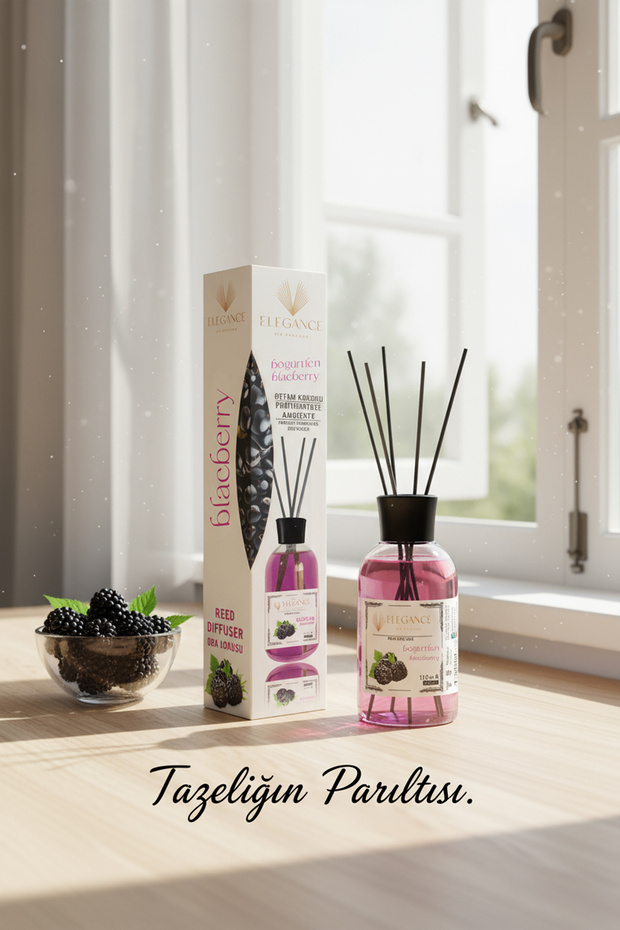 Böğürtlen Reed Diffuser Bambu Çubuklu Oda Kokusu (110 Ml) - 9