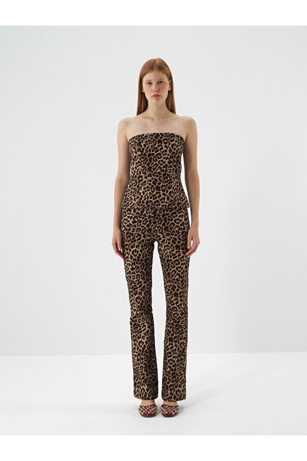 Kadın Camel Pamuk Dokulu Regular Fit Pantolon - 2
