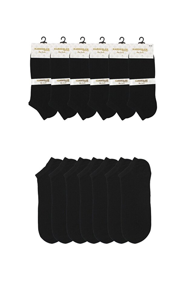 Men's Black Booties Cotton Rice Braided Socks Pack of 6