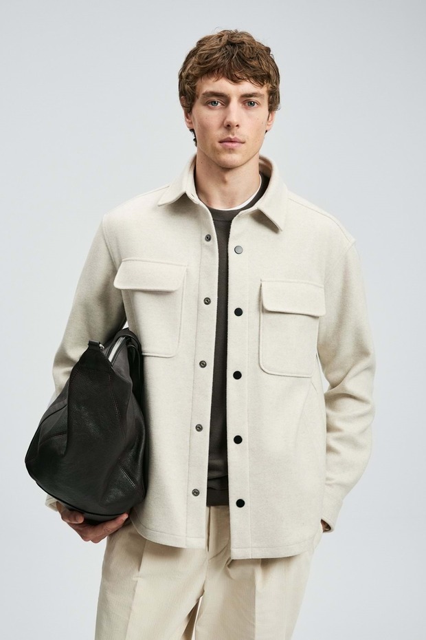 112120261 Andre Erkek Örme Ceket EKRU - 1