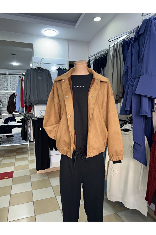 SÜET TABA BOMBER CEKET - 2