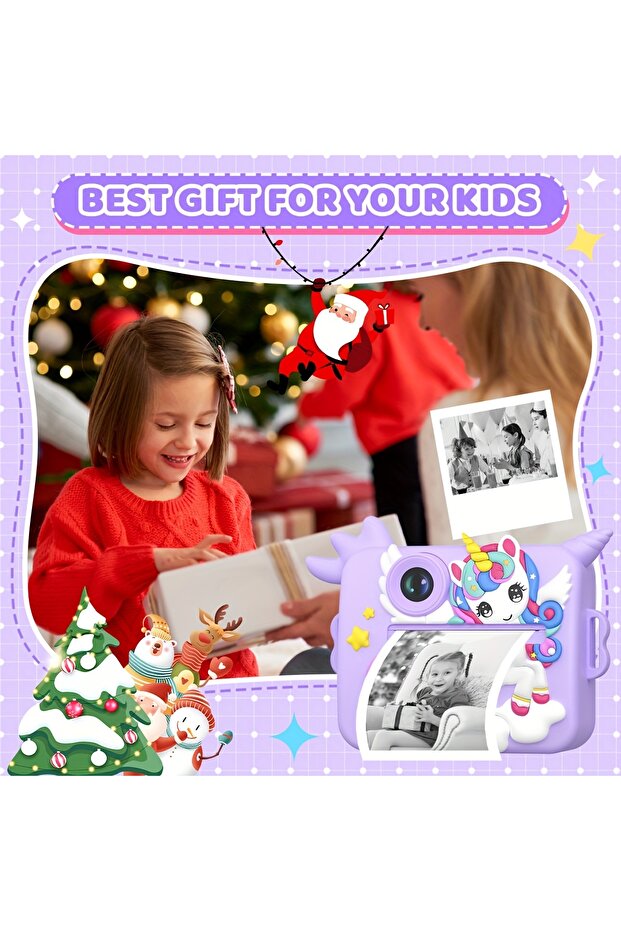 Children's camera with instant printing, VALA® 10K UNICORN, front-rear camera, autofocus, - 6