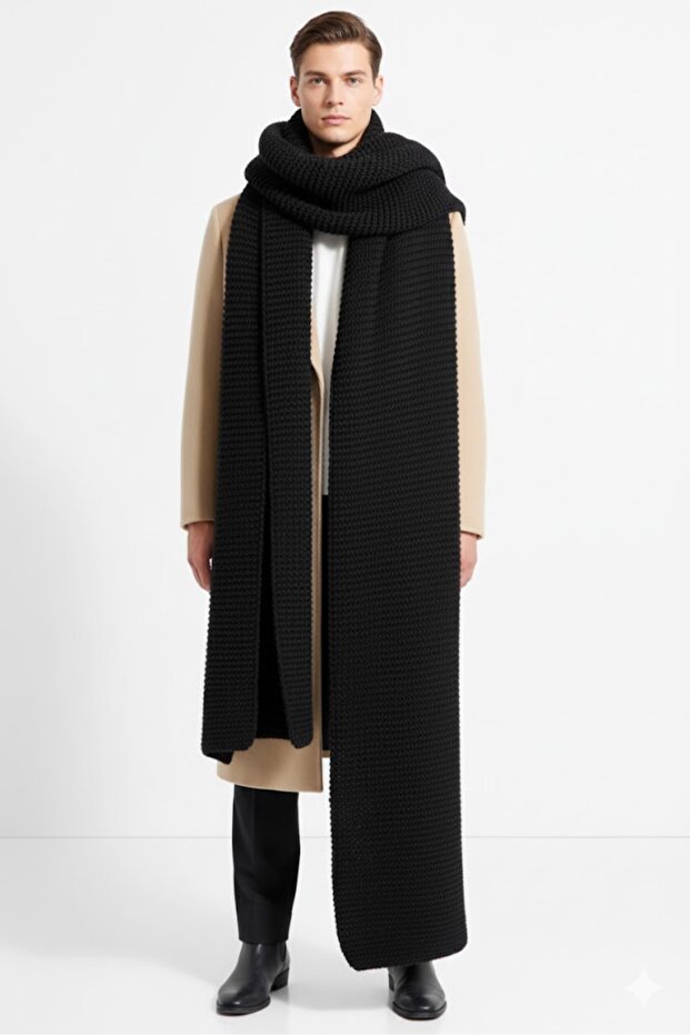 Links Örgü Triko Atkı Kaşkol - 4