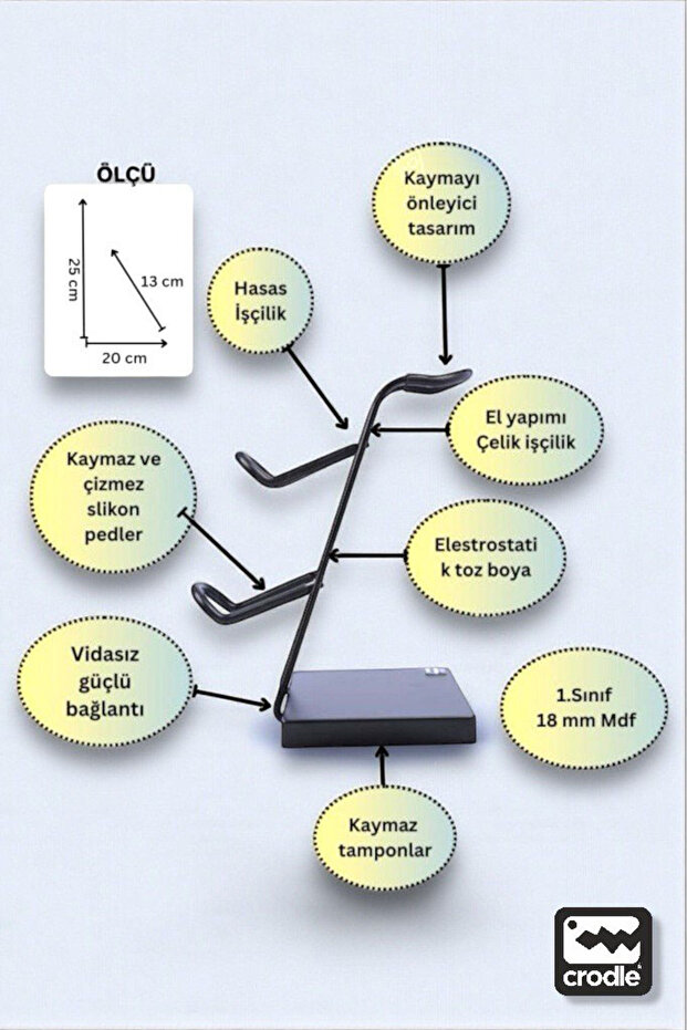 Siyah Ahşap ve Siyah Metal Gaming PS4 PS5 Xbox Joystick Controller Tutucu ve Kulaklık Dikey Standı - 5