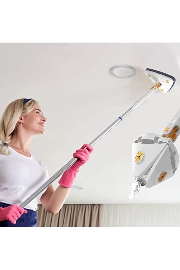 ممسحة تنظيف قابلة للتعديل 360 درجة باللون الأبيض - 2