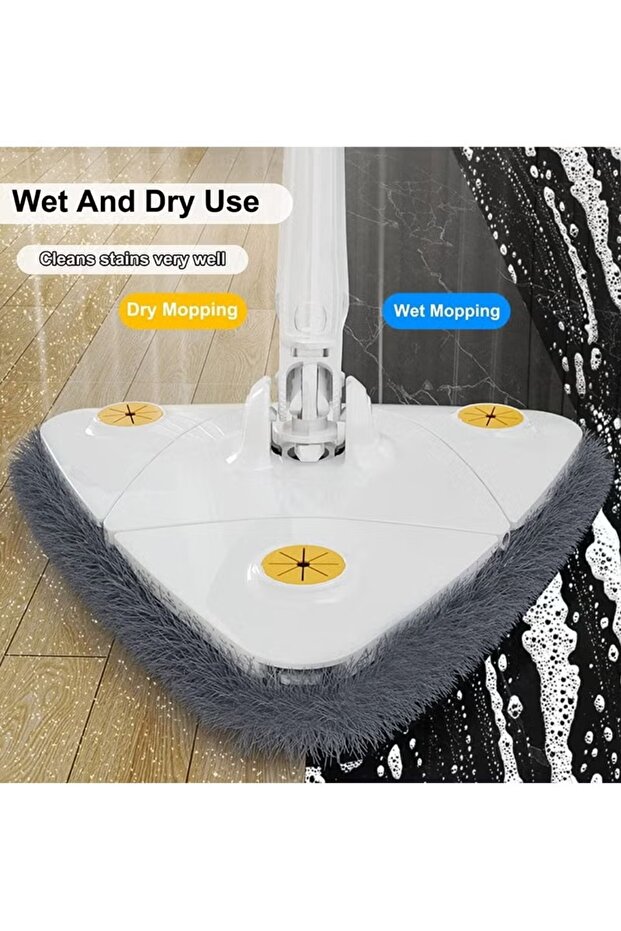 ممسحة تنظيف قابلة للتعديل 360 درجة باللون الأبيض - 3