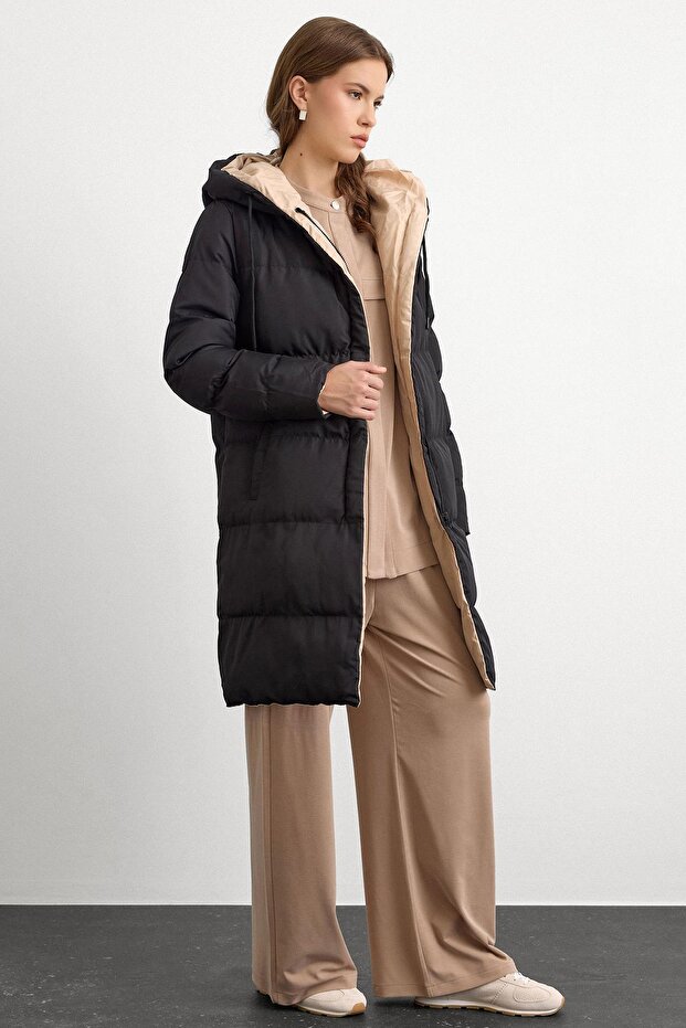 Dwukolorowa dwustronna kurtka puchowa z kapturem BLACK-STONE 5371 - 4