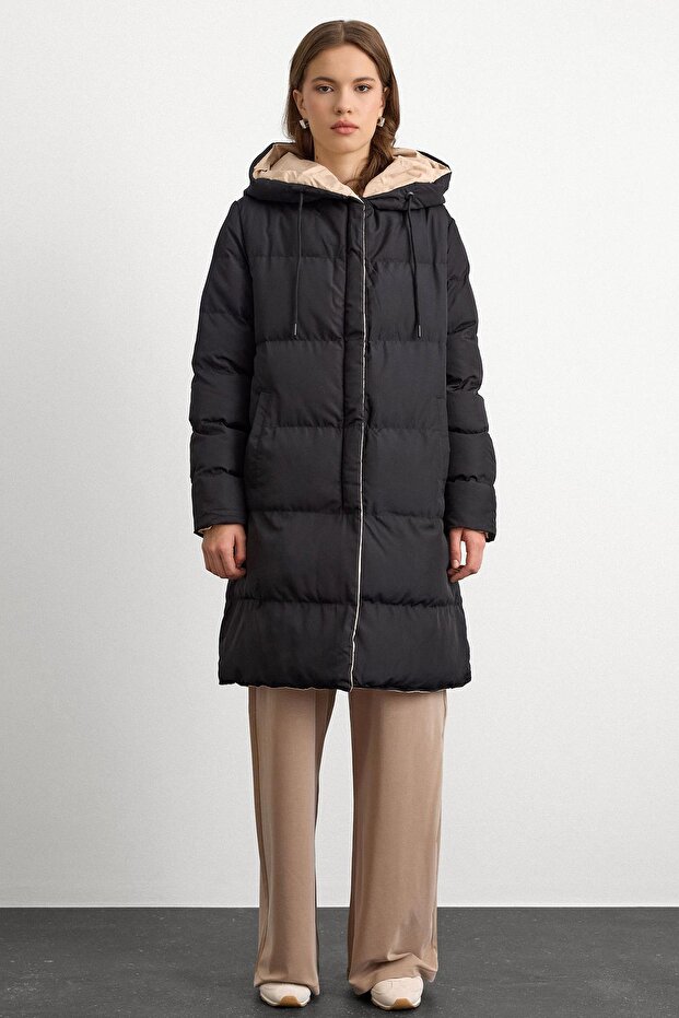 Dwukolorowa dwustronna kurtka puchowa z kapturem BLACK-STONE 5371 - 3