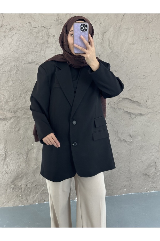 Çift düğmeli blazer ceket - 6