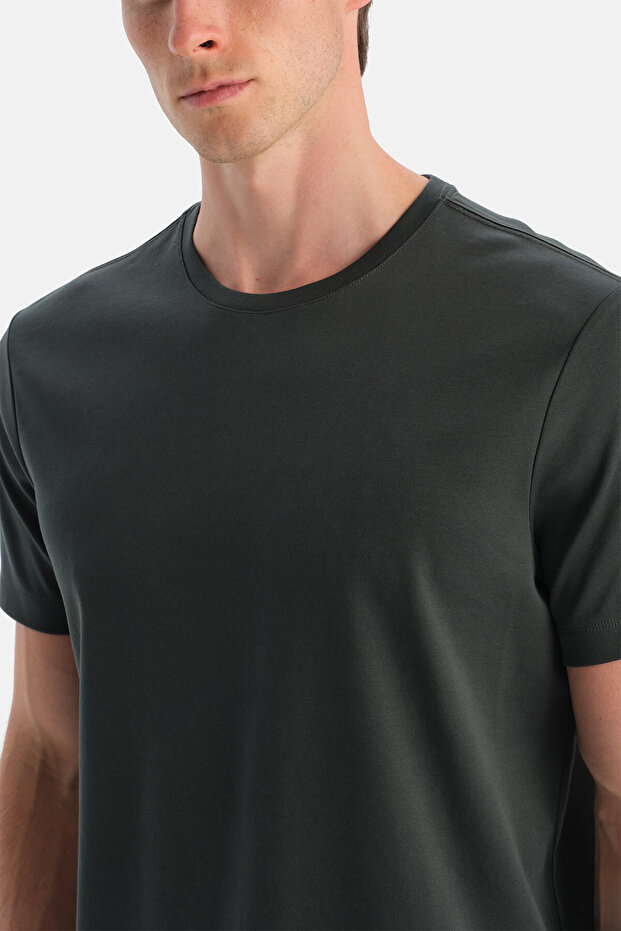 Füme Bis Yaka Regular Tişört - 6