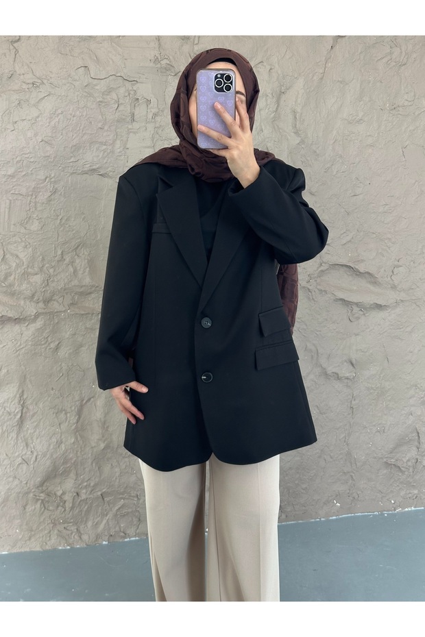 Çift düğmeli blazer ceket - 4