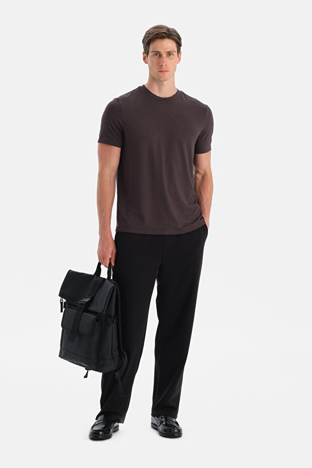 Antrasıt Bis Yaka Soft Touch Tişört Regular - 4