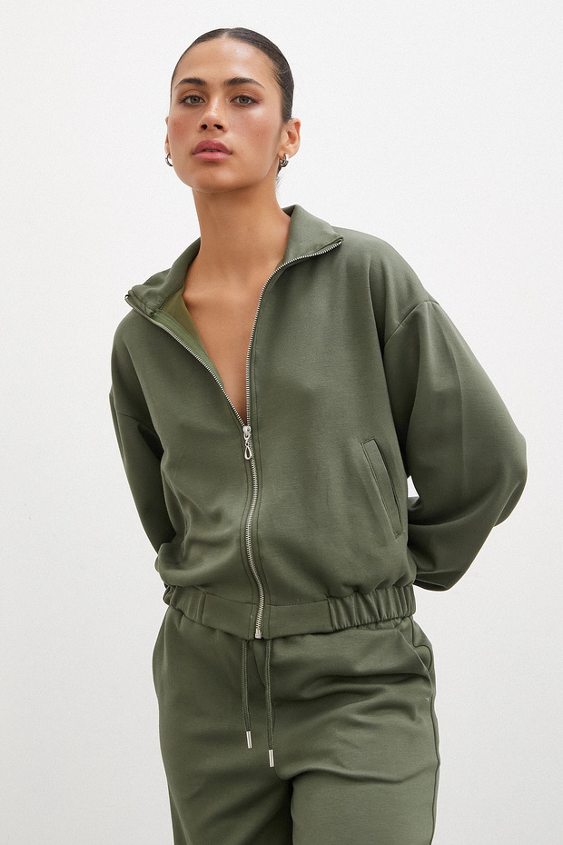 Khaki Sweatpants - Elastic Pockets - 5