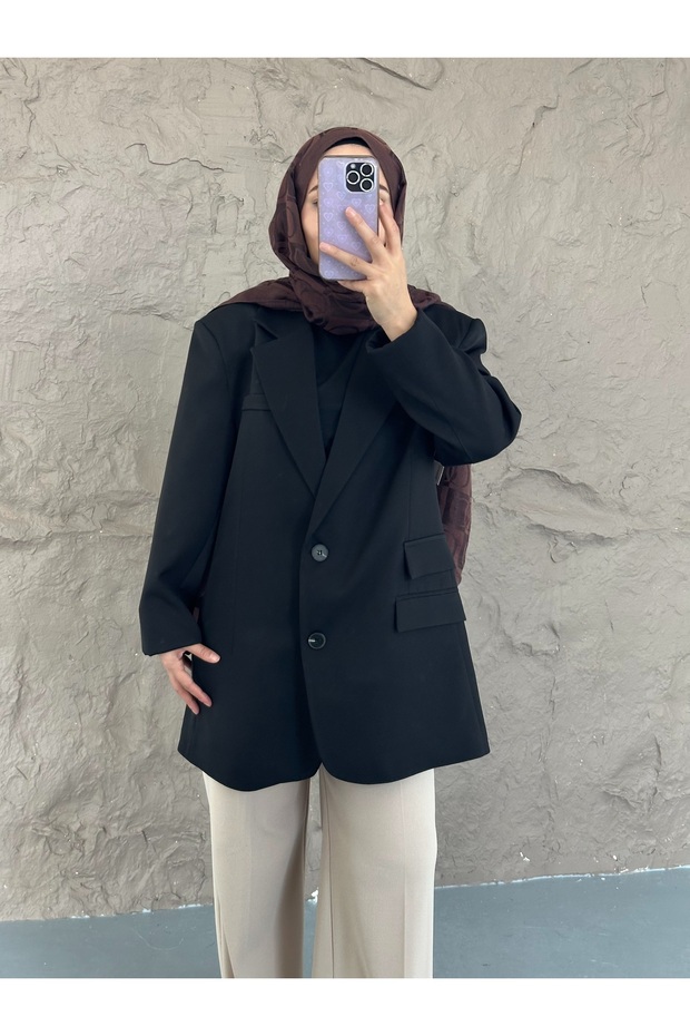 Çift düğmeli blazer ceket - 1