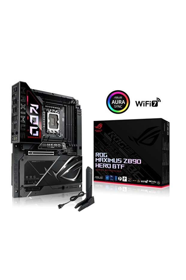 ROG MAXIMUS Z890 HERO BTF Intel LGA1851 Z890 DDR5 9200MHz(OC) ATX Gaming (Oyuncu) Anakart - 1