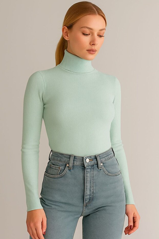 Unisex Premium Cotton Turtleneck Camisole Hooded Slimfit High Neck Sweater