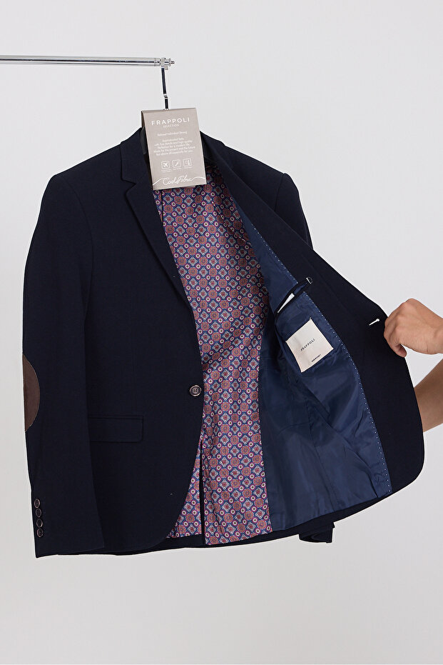 3116 LCS Men's Navy Stretch Fabric Cotton Fabric Slim Fit Sports Blazer Jacket