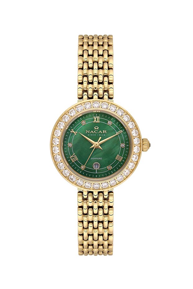 Sapphire Glass Gold Women's Wristwatch Nc34-39B717-Dnms