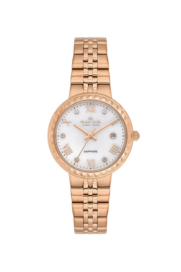 Safir Glass Rose Gold Women's Wristwatch Nc34-39B716-Rsms