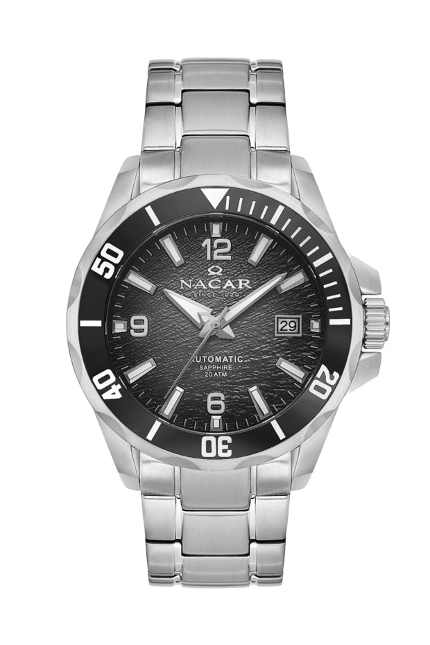 Sapphire Glass Sports Silver Men's Wristwatch Nc36- 291738 -Abm