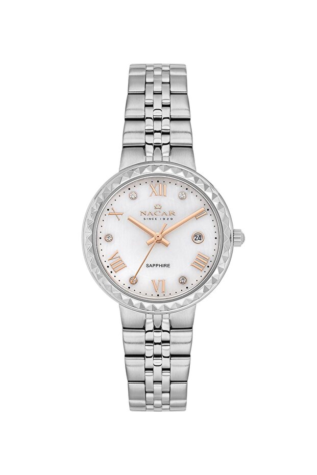 Sapphire Glass Silver Women's Wristwatch Nc34-39B716-Asms